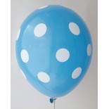 Royal Blue - White Polkadots Printed Balloons